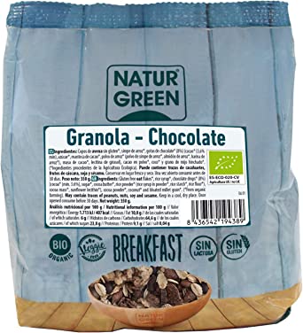 Granola chocolate Ecologica sin gluten 350g Naturgreen