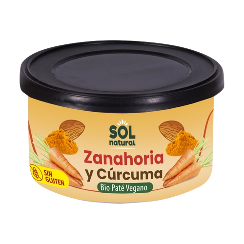 Paté vegano zanahoria y curcuma Ecológico 125g Sol natural