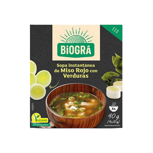 Sopa miso rojo c/verduras 40g Biogra