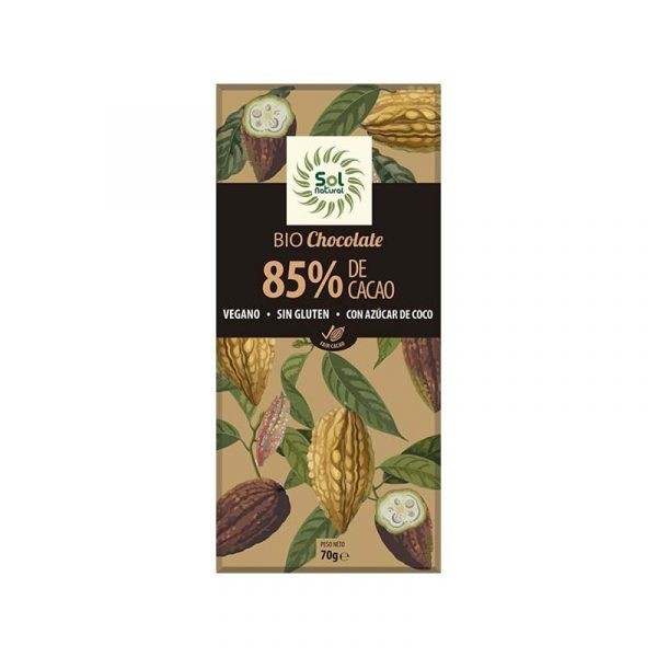 Tableta chocolate 85% Ecológico Sol natural