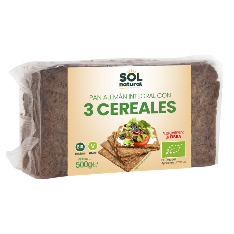 Pan aleman 3 cereales 500g Sol natural