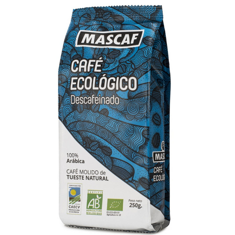 Biocafe descafeïnat mòlt Ecològic 250gr Mascaf